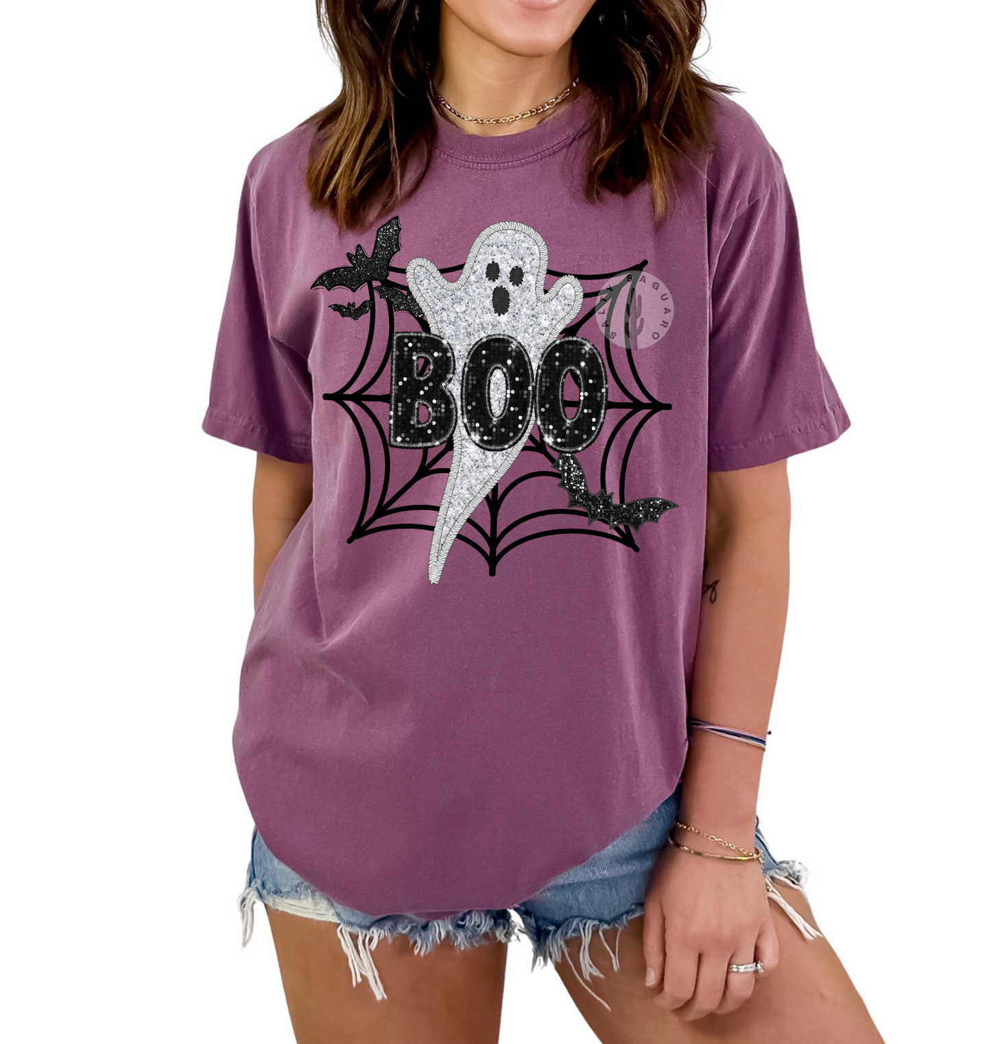 Boo Faux Glitter Tee