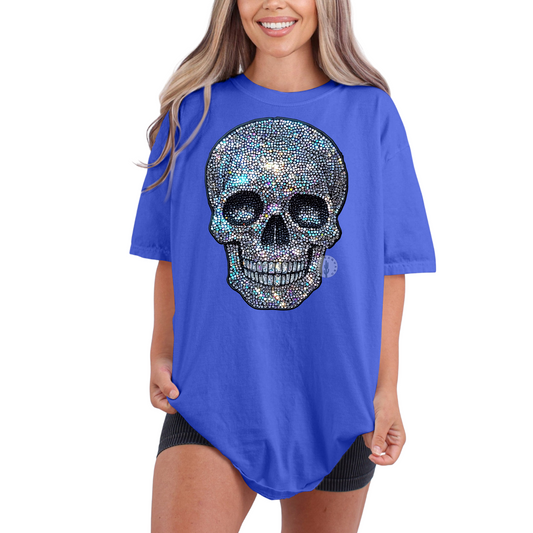 Faux Rhinestone Skelly Tee