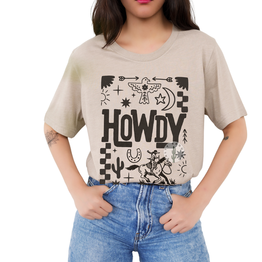 Howdy Western Clipart Tee