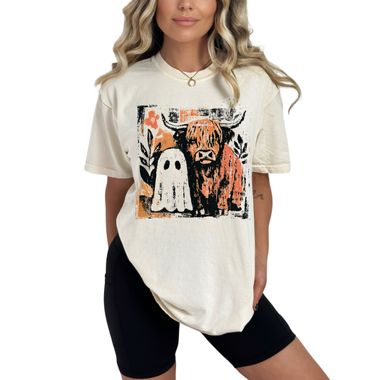 Highland Cow and Ghost Tee