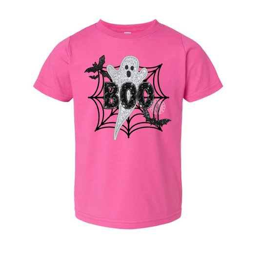 Boo Faux Glitter Tee- Kids